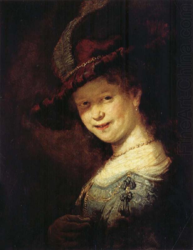 Saskia Laughing, REMBRANDT Harmenszoon van Rijn